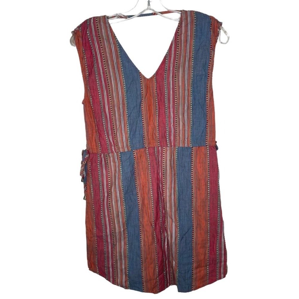 Universal Thread Womens XS Striped Sleeveless Romper V-Neck Boho Cotton Multi